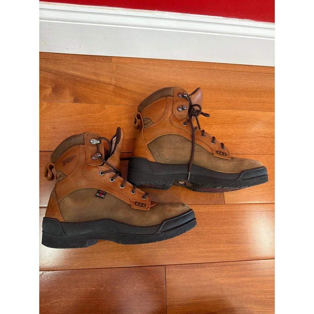 Red Wing 906 Work Boots Mens Brown Leather EH‎ Rated Lace Up 8.5 E2
